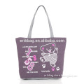 Hot selling canvas shopping bag with cute bear print,colorful cotton tote bag